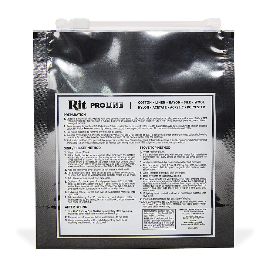 Rit ProLine Universal Textilfarbe 450g Rit-Dye Rit Proline Verpackung hinten